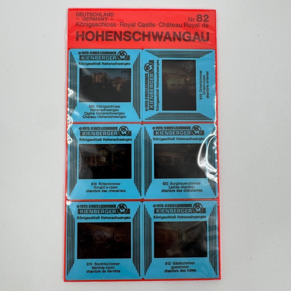 Kienberger Nr 82 Hohenschwangau Royal Castle Germany Vintage 6 Slide Souvenir